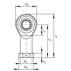 桿端軸承 GIKSR25-PS, 根據(jù) DIN ISO 12 240-4 標(biāo)準(zhǔn)，特種鋼材料，帶右旋內(nèi)螺紋，免維護