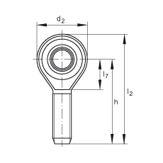 桿端軸承 GAKSL5-PS, 根據(jù) DIN ISO 12 240-4 標準，特種鋼材料，帶左旋外螺紋，免維護