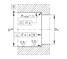 推力角接觸球軸承 BSB035072-2RS-T, 單向，接觸角 a = 60°，限制公差，兩側(cè)唇密封