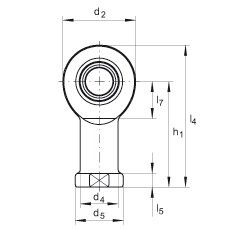 桿端軸承 GIR12-DO, 根據(jù) DIN ISO 12 240-4 標(biāo)準(zhǔn)，帶右旋內(nèi)螺紋，需維護(hù)