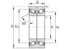 推力角接觸球軸承 ZKLN3572-2RS-PE, 增加公差，雙向，兩側(cè)唇密封