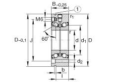 推力角接觸球軸承 ZKLF90190-2Z, 雙向，螺釘安裝，兩側(cè)間隙密封