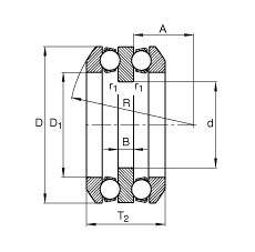 推力深溝球軸承 54307 + U307, 根據(jù) DIN 711/ISO 104 標(biāo)準(zhǔn)的主要尺寸，單向，帶球面軸承座圈和一個或兩個座圈，可分離