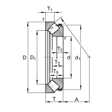 推力調(diào)心滾子軸承 29440-E1, 根據(jù) DIN 728/ISO 104 標(biāo)準(zhǔn)的主要尺寸，單向，可分離