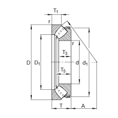 推力調(diào)心滾子軸承 29420-E1, 根據(jù) DIN 728/ISO 104 標(biāo)準(zhǔn)的主要尺寸，單向，可分離