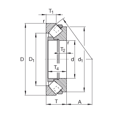 推力調(diào)心滾子軸承 29380-E-MB, 根據(jù) DIN 728/ISO 104 標(biāo)準(zhǔn)的主要尺寸，單向，可分離