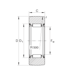 支撐型滾輪 RNA2204-2RSR, 無軸向引導(dǎo)，兩側(cè)唇密封