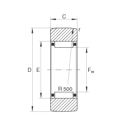 支撐型滾輪 RSTO35, 無軸向引導(dǎo)，外圈無擋邊