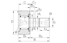 螺栓型滾輪 KR32, 軸向引導(dǎo)，兩側(cè)間隙密封