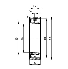 圓柱滾子軸承 NN3018-AS-K-M-SP, 根據(jù) DIN 5412-4 標(biāo)準(zhǔn)的主要尺寸, 非定位軸承, 雙列，帶錐孔，錐度 1:12 ，可分離, 帶保持架，減小的徑向內(nèi)部游隙，限制公差