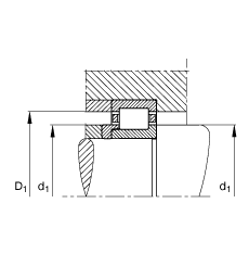 圓柱滾子軸承 NJ248-E-M1 + HJ248E, 根據(jù) DIN 5412-1 標(biāo)準(zhǔn)的主要尺寸, 帶 L 型圈，定位軸承, 可分離, 帶保持架