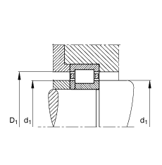 圓柱滾子軸承 NUP232-E-M1, 根據(jù) DIN 5412-1 標(biāo)準(zhǔn)的主要尺寸, 定位軸承, 可分離, 帶保持架