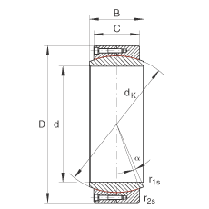 大的關(guān)節(jié)軸承 GE1000-DW, 根據(jù) DIN ISO 12 240-1 標準，免維護