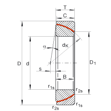 角接觸關節(jié)軸承 GE140-SW, 根據(jù) DIN ISO 12 240-2 標準，免維護