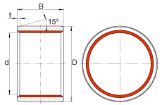 柱形滑動襯套 ZGB80X90X80, 根據(jù) DIN ISO 4379 標(biāo)準(zhǔn)的圓柱滑套，免維護(hù)，兩側(cè)唇密封