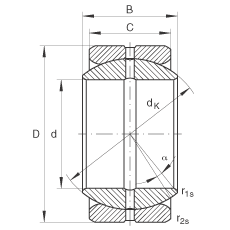 關(guān)節(jié)軸承 GE57-ZO, 根據(jù) DIN ISO 12 240-1 標(biāo)準(zhǔn)，英制尺寸，需維護(hù)