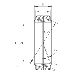 關(guān)節(jié)軸承 GE25-DO, 根據(jù) DIN ISO 12 240-1 標準，需維護