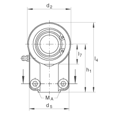 液壓桿端軸承 GIHNRK32-LO, 根據(jù) DIN ISO 12 240-4 標(biāo)準(zhǔn)，帶右旋螺紋夾緊裝置，需維護(hù)