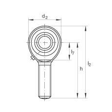 桿端軸承 GAKL10-PB, 根據(jù) DIN ISO 12 240-4 標(biāo)準(zhǔn)，帶左旋外螺紋，需維護(hù)