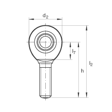 桿端軸承 GAL20-UK, 根據(jù) DIN ISO 12 240-4 標(biāo)準(zhǔn)，帶左旋外螺紋，需維護