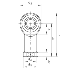 桿端軸承 GIKL16-PW, 根據(jù) DIN ISO 12 240-4 標準，帶左旋內(nèi)螺紋，需維護