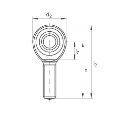 桿端軸承 GAKL18-PW, 根據(jù) DIN ISO 12 240-4 標準，帶左旋外螺紋，需維護