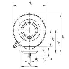 液壓桿端軸承 GK35-DO, 根據(jù) DIN ISO 12 240 標(biāo)準(zhǔn)，帶焊接面，需維護(hù)