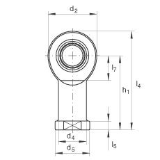 桿端軸承 GIL80-UK-2RS, 根據(jù) DIN ISO 12 240-4 標(biāo)準(zhǔn)，帶左旋內(nèi)螺紋，免維護(hù)，兩側(cè)唇密封