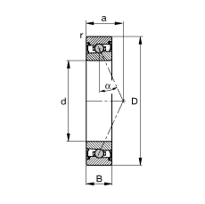 主軸軸承 HCS7013-E-T-P4S, 調節(jié)，成對或單元安裝，接觸角 α = 25°，兩側唇密封，非接觸，限制公差