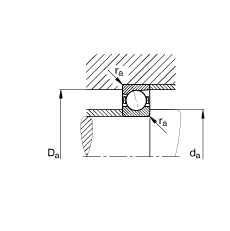 主軸軸承 B71910-C-T-P4S, 調(diào)節(jié)，成對(duì)安裝，接觸角 α = 15°，限制公差