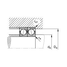 主軸軸承 B71914-E-T-P4S, 調(diào)節(jié)，成對或單元安裝，接觸角 α = 25°，限制公差