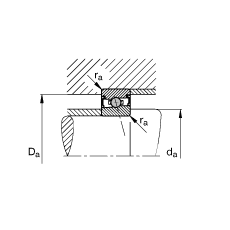 主軸軸承 HCS71904-E-T-P4S, 調(diào)節(jié)，成對或單元安裝，接觸角 α = 25°，兩側(cè)唇密封，非接觸，限制公差