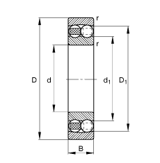 自調(diào)心球軸承 108-TVH, 根據(jù) DIN 630 標(biāo)準(zhǔn)的主要尺寸