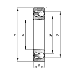 自調(diào)心球軸承 2322-K-M-C3, 根據(jù) DIN 630 標(biāo)準(zhǔn)的主要尺寸, 錐孔，錐度 1:12