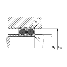 主軸軸承 HCB7021-E-T-P4S, 調(diào)節(jié)，成對或單元安裝，接觸角 α = 25°，陶瓷球，限制公差