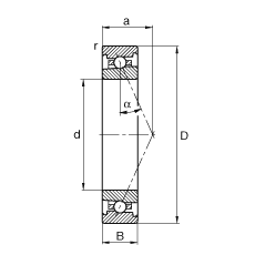 主軸軸承 HS7002-E-T-P4S, 調(diào)節(jié)，成對或單元安裝，接觸角 α = 25°，限制公差