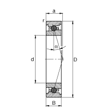 主軸軸承 HC7005-C-T-P4S, 調(diào)節(jié)，成對或單元安裝，接觸角 α = 15°，陶瓷球，限制公差