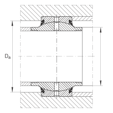 關(guān)節(jié)軸承 GE60-HO-2RS, 根據(jù) DIN ISO 12 240-1 標(biāo)準(zhǔn), 需維護(hù)，兩側(cè)唇密封