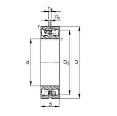 調(diào)心滾子軸承 23248-B-MB, 根據(jù) DIN 635-2 標準的主要尺寸