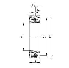 調(diào)心滾子軸承 24060-B-K30-MB, 根據(jù) DIN 635-2 標(biāo)準(zhǔn)的主要尺寸, 錐孔，錐度 1:30