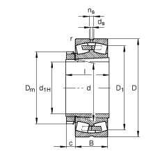 調(diào)心滾子軸承 23256-K-MB + H2356X, 根據(jù) DIN 635-2 標(biāo)準(zhǔn)的主要尺寸, 帶錐孔和緊定套